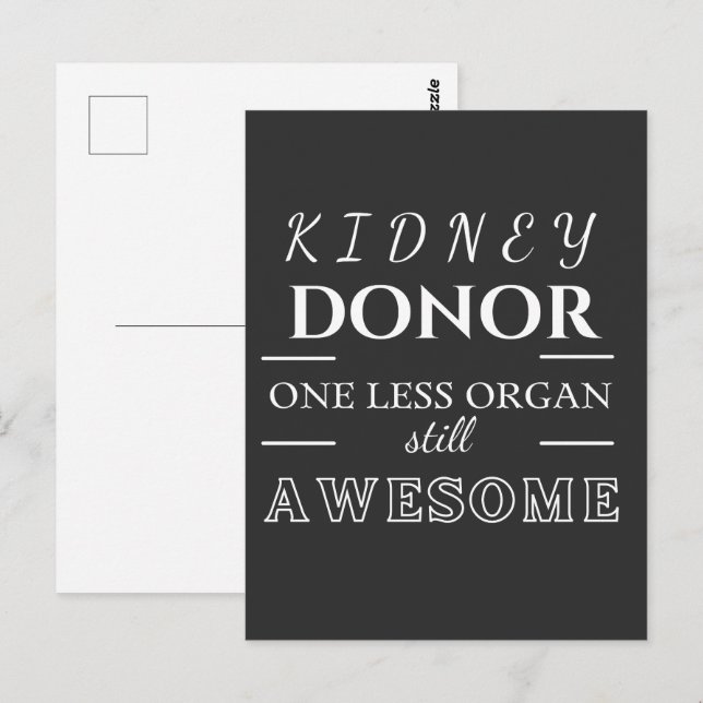 Kidney Donor Vielen Dank Postkarte (Vorne/Hinten)