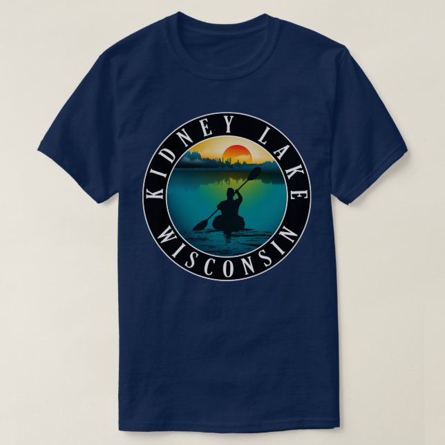 Kidney Lake Wisconsin Kayaking T-Shirt (Design vorne)