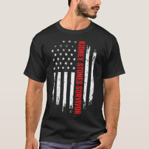 Kidney Stones Survivor American Flag Erholung erha T-Shirt