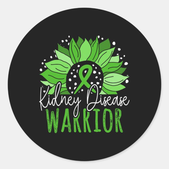 Kidnney Disease Warrior Runder Aufkleber (Vorderseite)