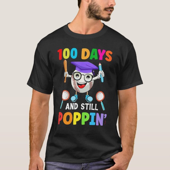Kids 100 Days and Still Poppin Happy 100 Days Of S T-Shirt (Vorderseite)