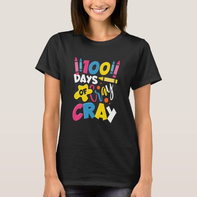 Kids 100 Days Of Cray Cray First Grader 100 Days O T-Shirt (Vorderseite)