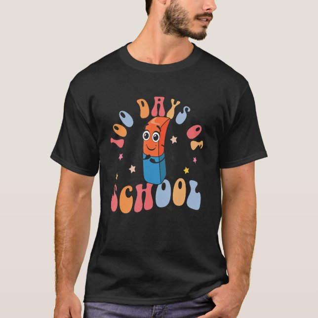 Kids 100th Day Of School Teacher Retro Groovy Scho T-Shirt (Vorderseite)