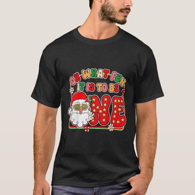 Kids 1st Birthday Christmas Vibes Oh What Fun It I T-Shirt (Vorderseite)