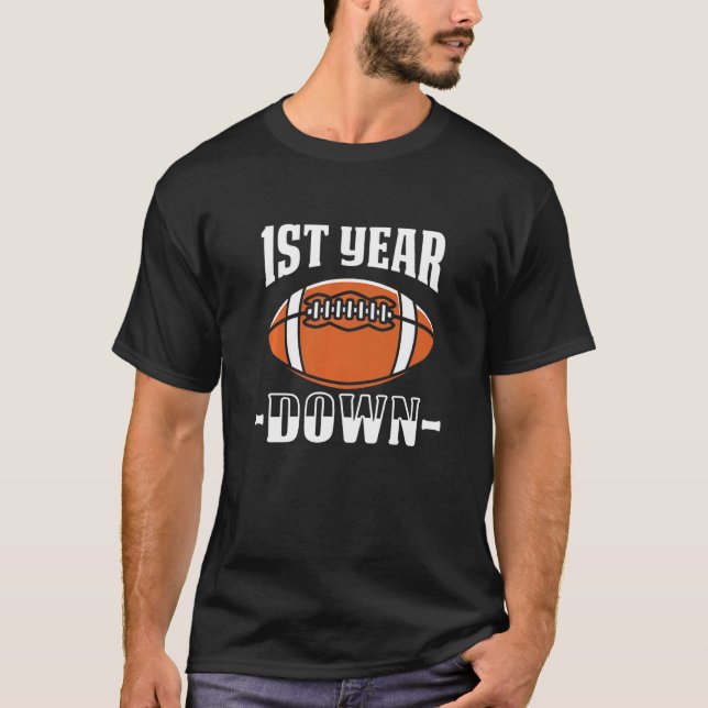 Kids 1st Birthday Football Touchdown 1 Year Old Bo T-Shirt (Vorderseite)