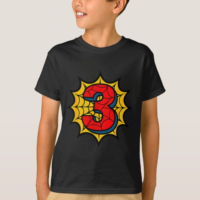 Kids 3rd Birthday Sder Theme Party 3 Year Old Boys T-Shirt (Vorderseite)