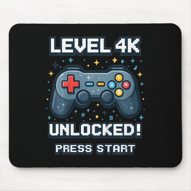 Kids 4k Boys Ck To School Retro Gamer 4k Unlocked  Mousepad (Vorne)