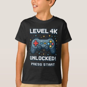 Kids 4k Jungen Ck Zur Schule Retro-Gamer 4k Freige T-Shirt