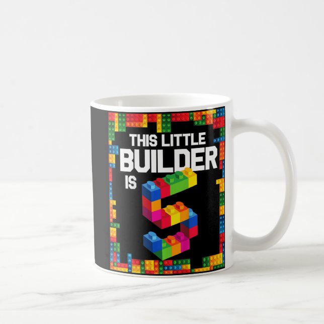 Kids 5 Year Old Building Blocks Birthday  Brick 5t Kaffeetasse (Rechts)