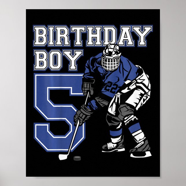 Kids 5 Year Old Ice Hockey Themed Birthday Party 5 Poster (Vorne)