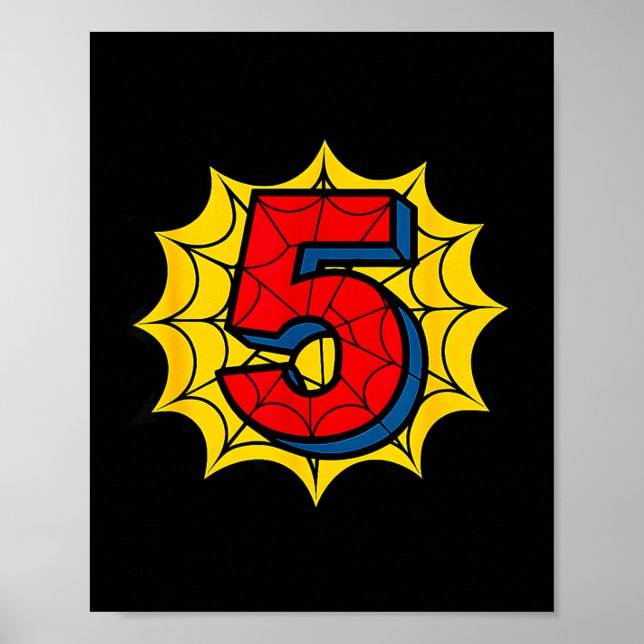 Kids 5th Birthday Sder Theme Party 5 Year Old Boys Poster (Vorne)