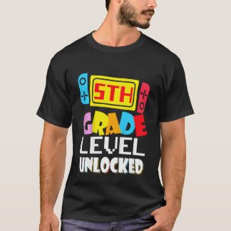 Kids 5th Grade Level Unlocked Video Gamer Back To  T-Shirt