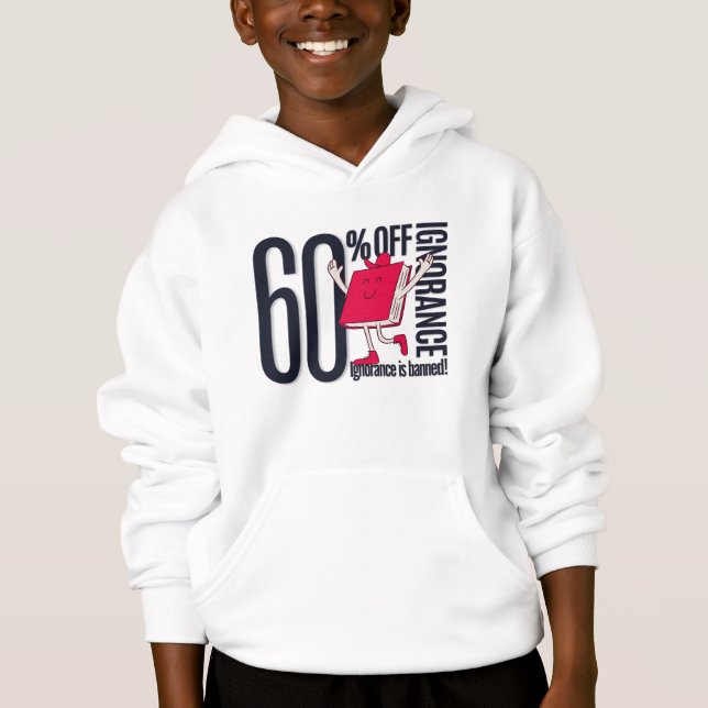Kids 60%Off Ignorance Bookworm Pullover Hoodie (Vorderseite)