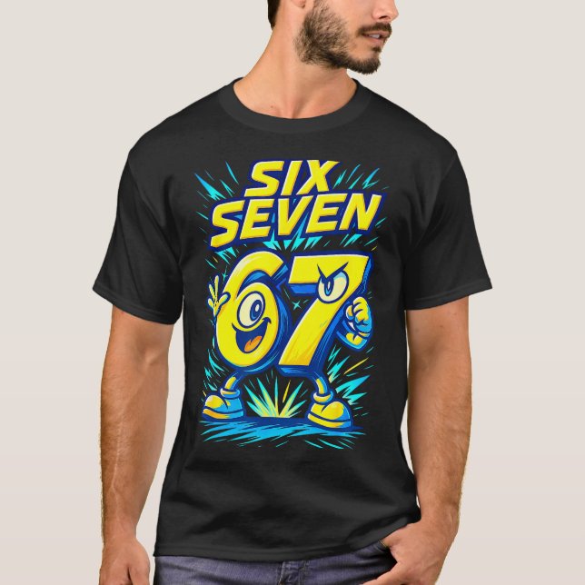 Kids 67 Six Seven Italian Brainrot 6 7 Funny Meme  T-Shirt (Vorderseite)
