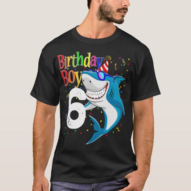 Kids 6th Birthday Boy Shark s JawSome Six  Boys  T-Shirt (Vorderseite)