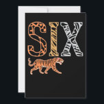 Kids 6th Birthday Party Zoo Tiger Einladung<br><div class="desc">Kids 6th Birthday Party Zoo Tiger. Boys Girls Zoo 6 Years Old.</div>