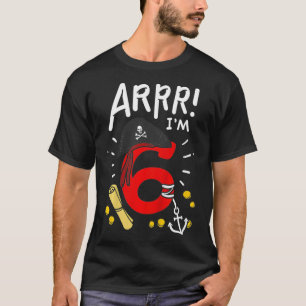 Kids 6th Birthday Pirat Six Theme Party T-Shirt
