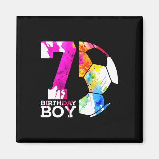 Kids 7 Birthday Boy Soccer 7th Birthday  Magnet