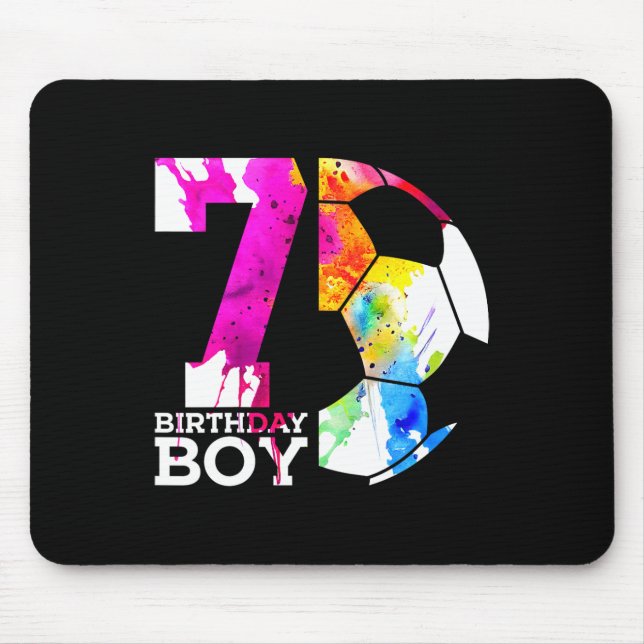 Kids 7 Birthday Boy Soccer 7th Birthday  Mousepad (Vorne)