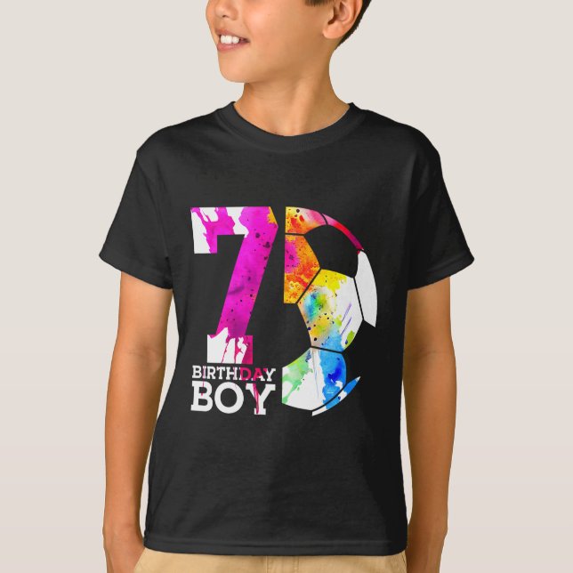 Kids 7 Birthday Boy Soccer 7th Birthday  T-Shirt (Vorderseite)