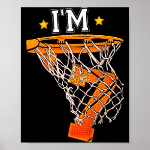 Kids 7. Geburtstag Basketball 7 Junge Mädchen 6. b Poster