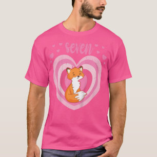 Kids 7 Year Old Cute Fo Birthday Girl 7th Bday T-Shirt