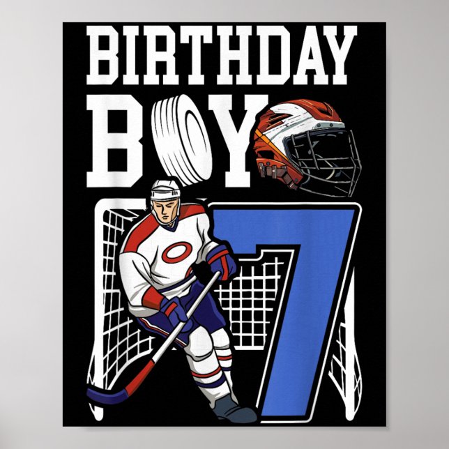 Kids 7 Year Old Ice Hockey Themed Birthday Party 7 Poster (Vorne)