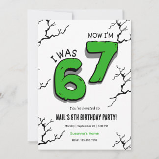 Kids 7th Birthday Invitation – Turning Seven Party Einladung