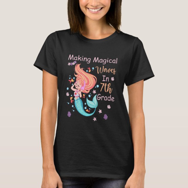 Kids 7th Grade Mermaid Making Magical Waves Kids G T-Shirt (Vorderseite)