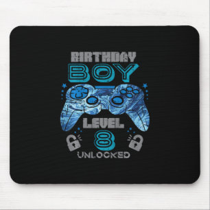 Kids 8. Geburtstag Gamer Level 8 freigeschaltet Vi Mousepad