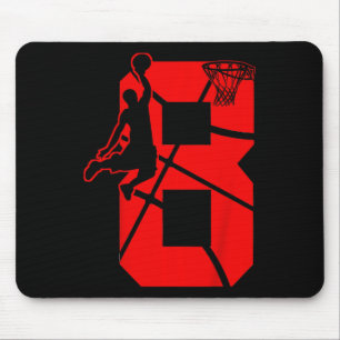 Kids 8 Year Old 8th Basketball Birthday PartyTheme Mousepad