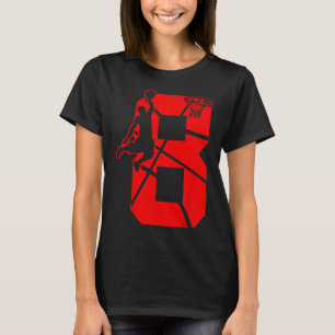 Kids 8 Year Old 8th Basketball Birthday PartyTheme T-Shirt