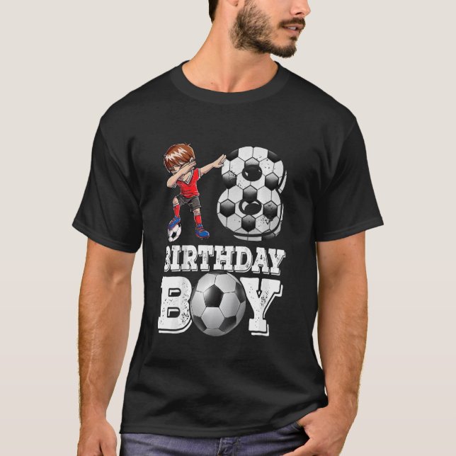 Kids 8 year old  Dabbing boy Soccer Player 8th bir T-Shirt (Vorderseite)