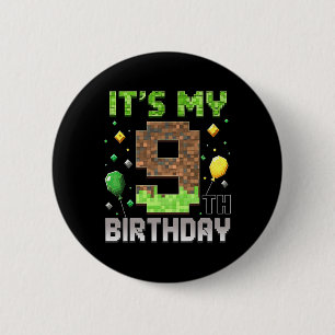 Kids 9. Geburtstag Gamer Pixel 9 Jahre Alt Video G Button