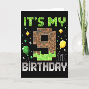 Kids 9. Geburtstag Gamer Pixel 9 Jahre alt Video G Karte