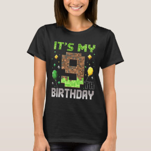 Kids 9. Geburtstag Gamer Pixel 9 Jahre Alt Video G T-Shirt