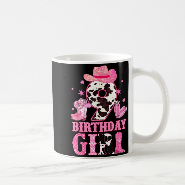 Kids 9th Birthday Girl Rodeo Western Cowgirl Birth Kaffeetasse (Rechts)