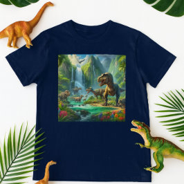 Kids AI Art Dinosaurier Tropical Green T-Shirt