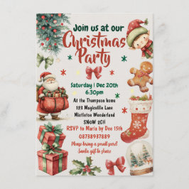 Kids and Family Christmas party invitation Einladung