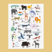 Kids Animal ABC Alphabet Canvas Print