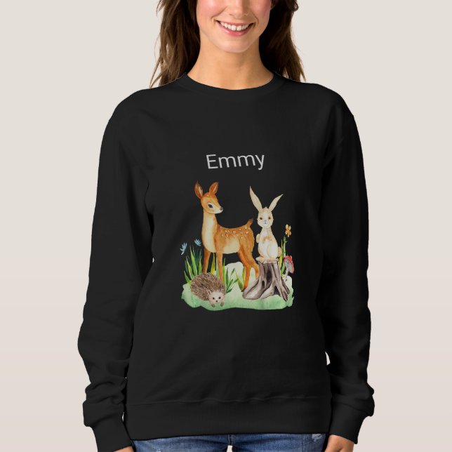 Kids Animal deer rabbit hedgehog Emmy Sweatshirt (Vorderseite)