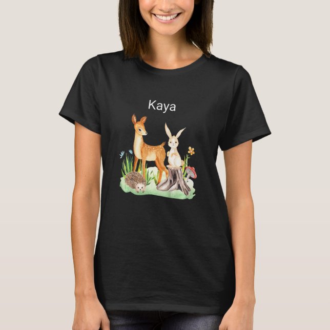 Kids Animal deer rabbit hedgehog Kaya T-Shirt (Vorderseite)