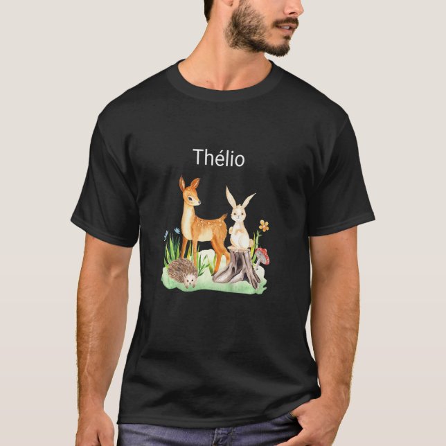 Kids Animal deer rabbit hedgehog Thélio T-Shirt (Vorderseite)