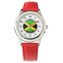 Kid's anpassbare Jamaica Flag Red Hearts Armbanduhr