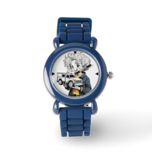 Kid's anpassbare schwarze Blende aus rostfreiem St Armbanduhr