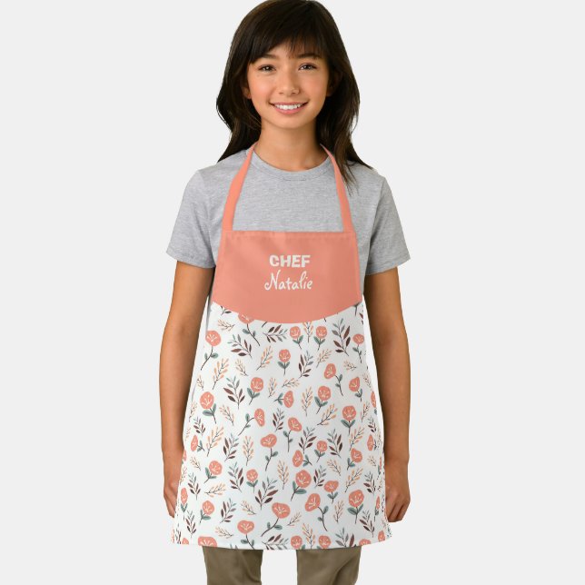 Kids Apron Red Poppies + Name Schürze (Insitu)