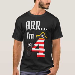 Kids ARR Im 4 Pirate Birthday Shirt  Pirate Tee 