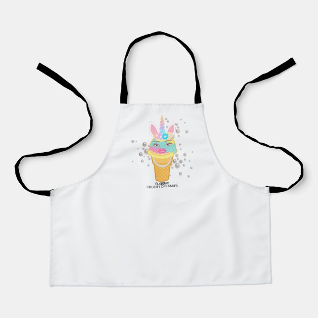 kids art apron with Eugenie Unicorn!  Schürze (Vorderseite)