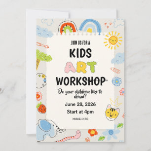 Kids Art Workshop Kinderhandwerk Party Einladung