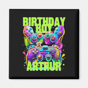 Kids Arthur Birthday Boy Video Game Birthday Gamer Magnet